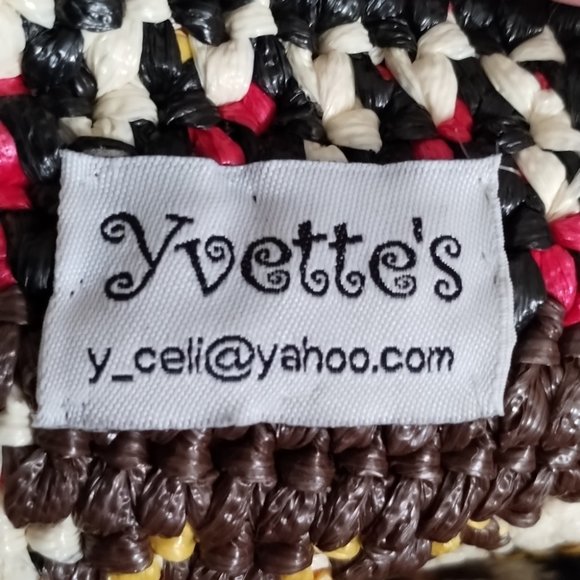 YVETTE'S LARGE STRAW BOHO SHOULDER/ HAND BAG W/ STRAP. - Picture 8 of 9